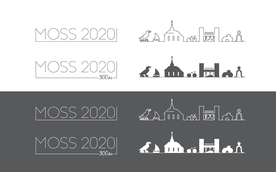 Moss2020 logoversjoner og illustrasjons elementer